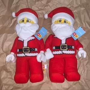 2 x Lego Santa Claus plush toy